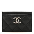 Caviar Quilted Crystal  Holder Black
