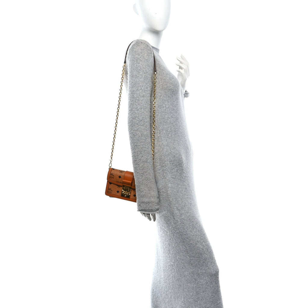 Visetos Monogram Mini Tracy Crossbody Bag Cognac
