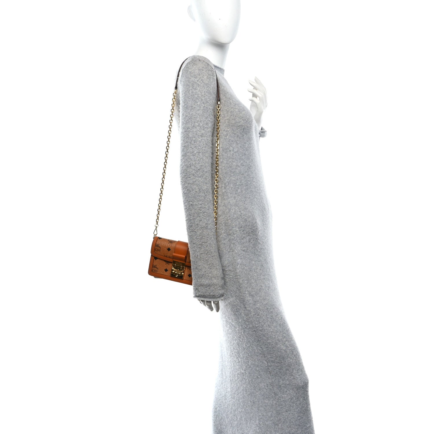 Visetos Monogram Mini Tracy Crossbody Bag Cognac