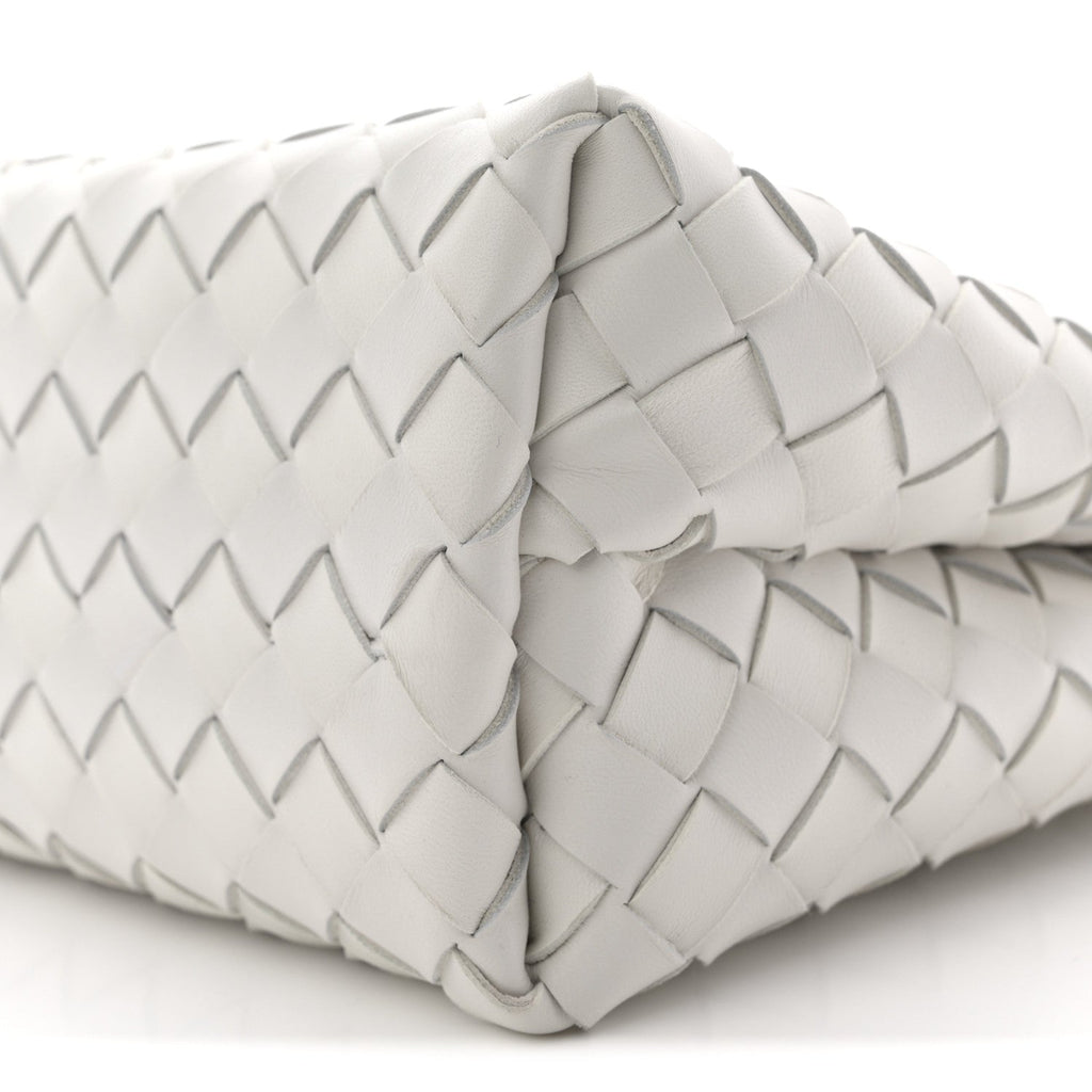 Nappa Intrecciato Small Andiamo Shoulder Bag White