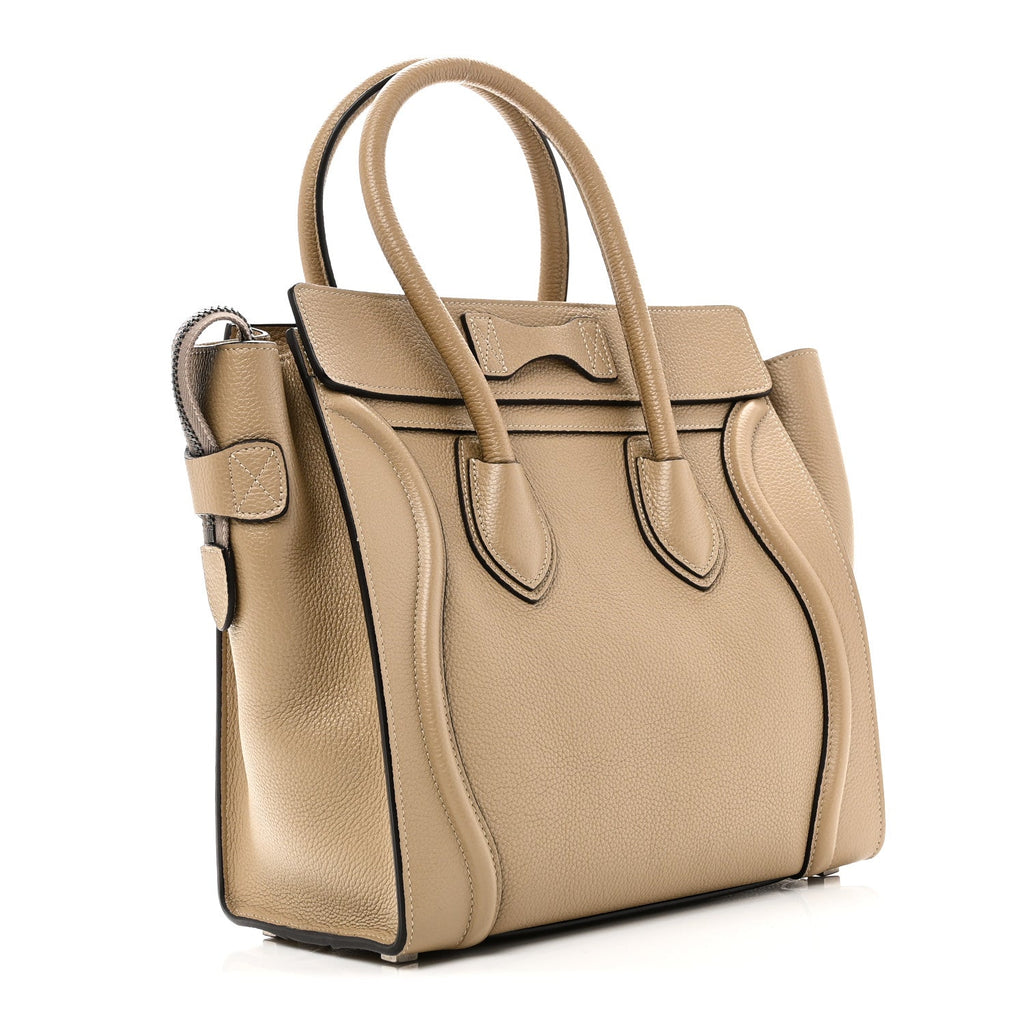 Drummed Calfskin Micro Luggage Dune