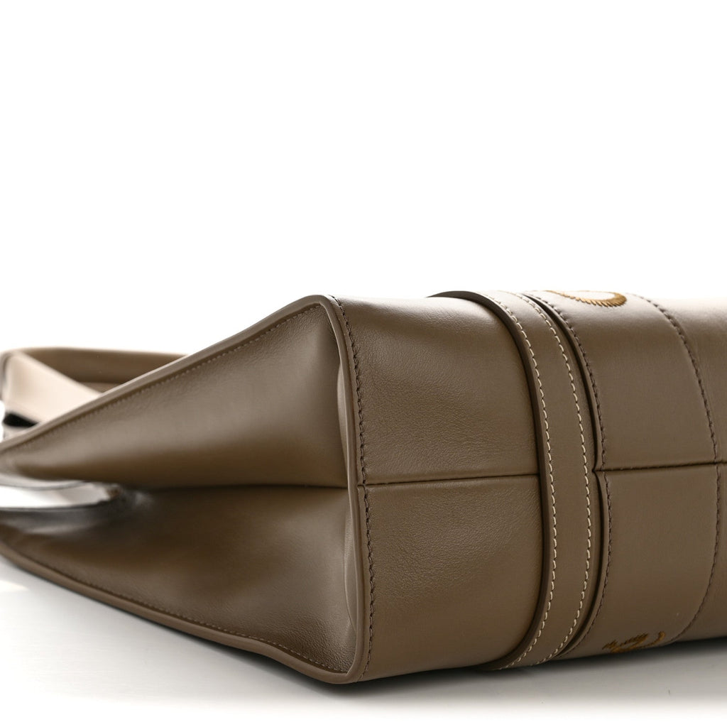 Calfskin Medium Woody Tote Army Green