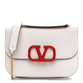 Smooth Calfskin Small VLock Shoulder Bag Bianco Ottico Rouge Pur