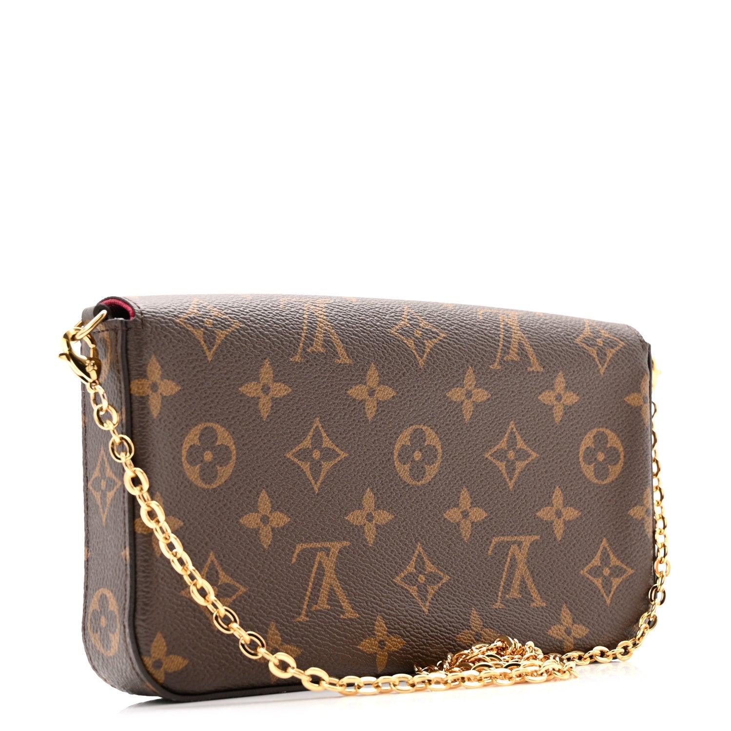 Monogram Pochette Felicie Chain Wallet Fuchsia