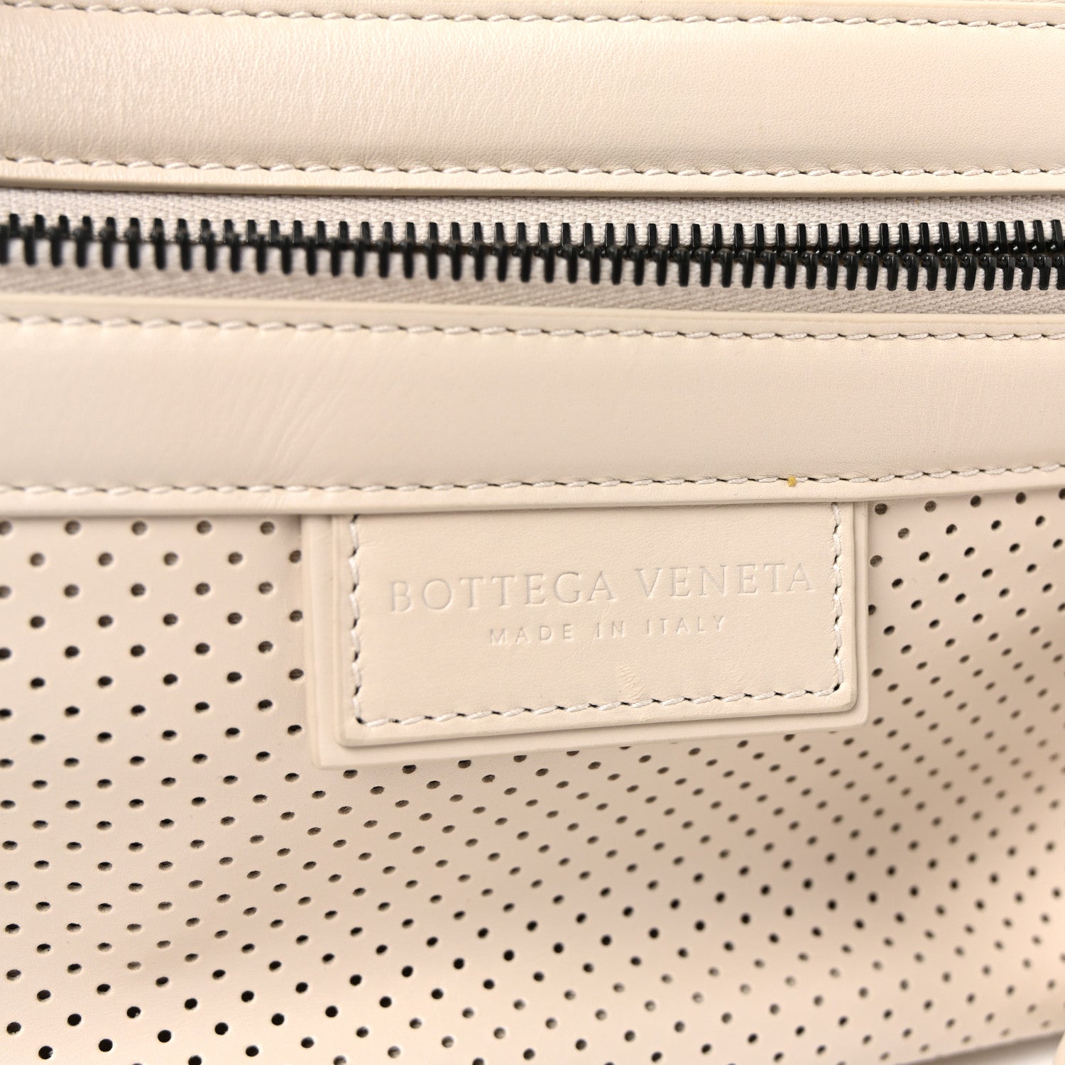 Perforated Calfskin Leggero Intrecciato Belt Bag Mist Plaster
