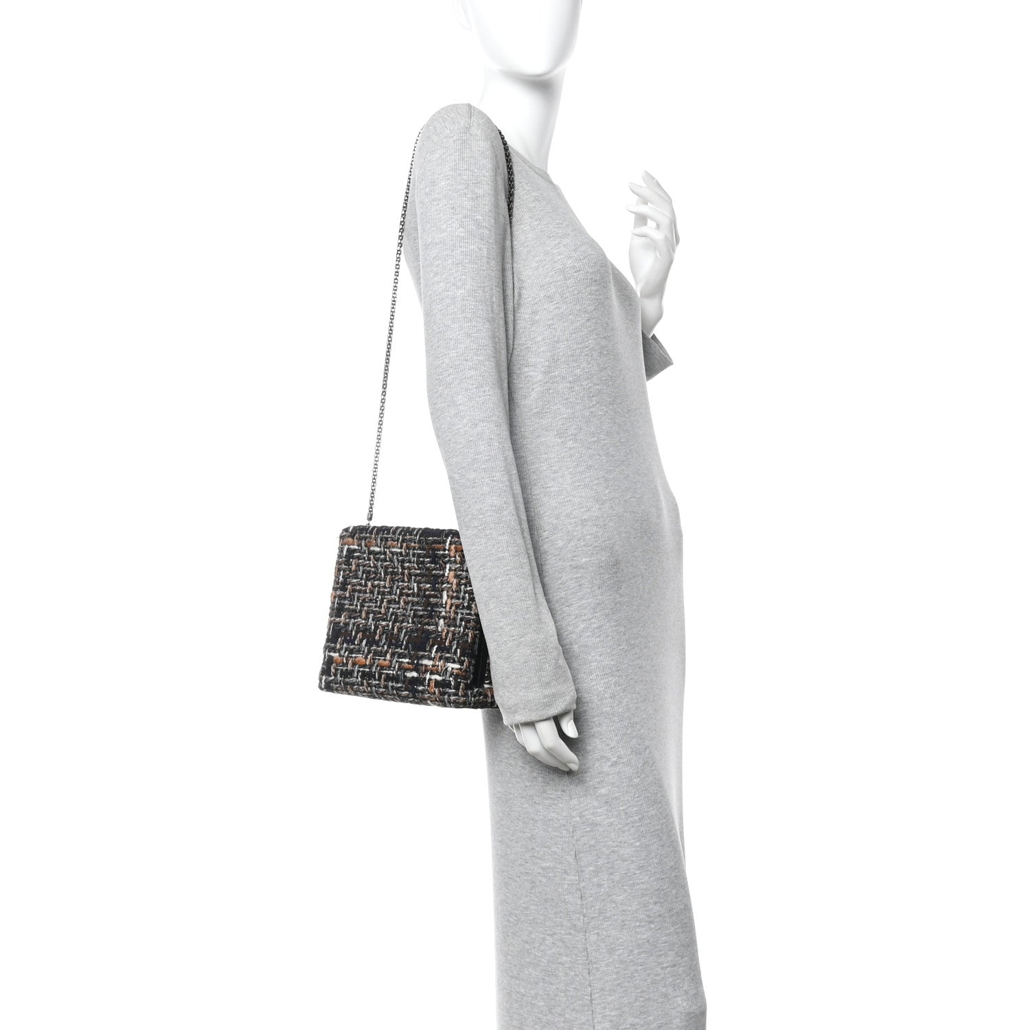 Tweed Kisslock Minaudiere Black Multicolor