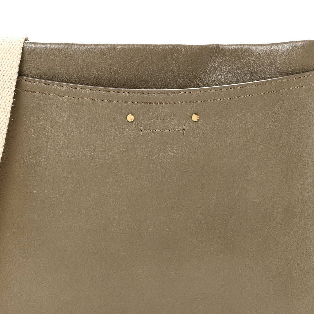 Smooth Calfskin Medium Roy Clutch Merino Grey