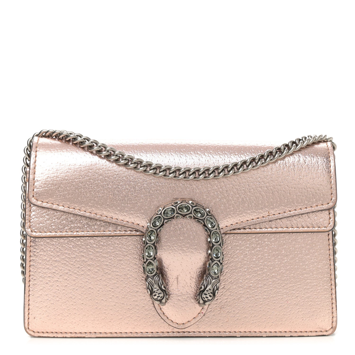 Metallic Calfskin Super Mini Dionysus Shoulder Bag Rose Gold
