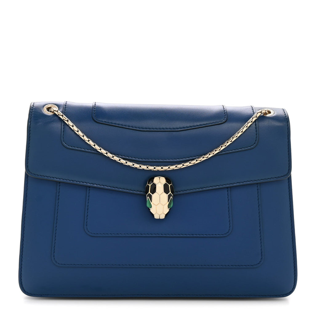 Calfskin Serpenti Forever Shoulder Bag Navy