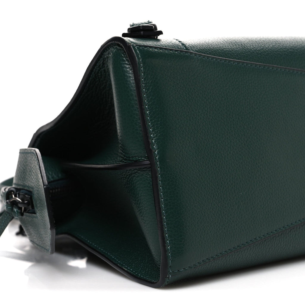 Grained Calfskin Neo Classic Matte Black Hardware S City Forest Green