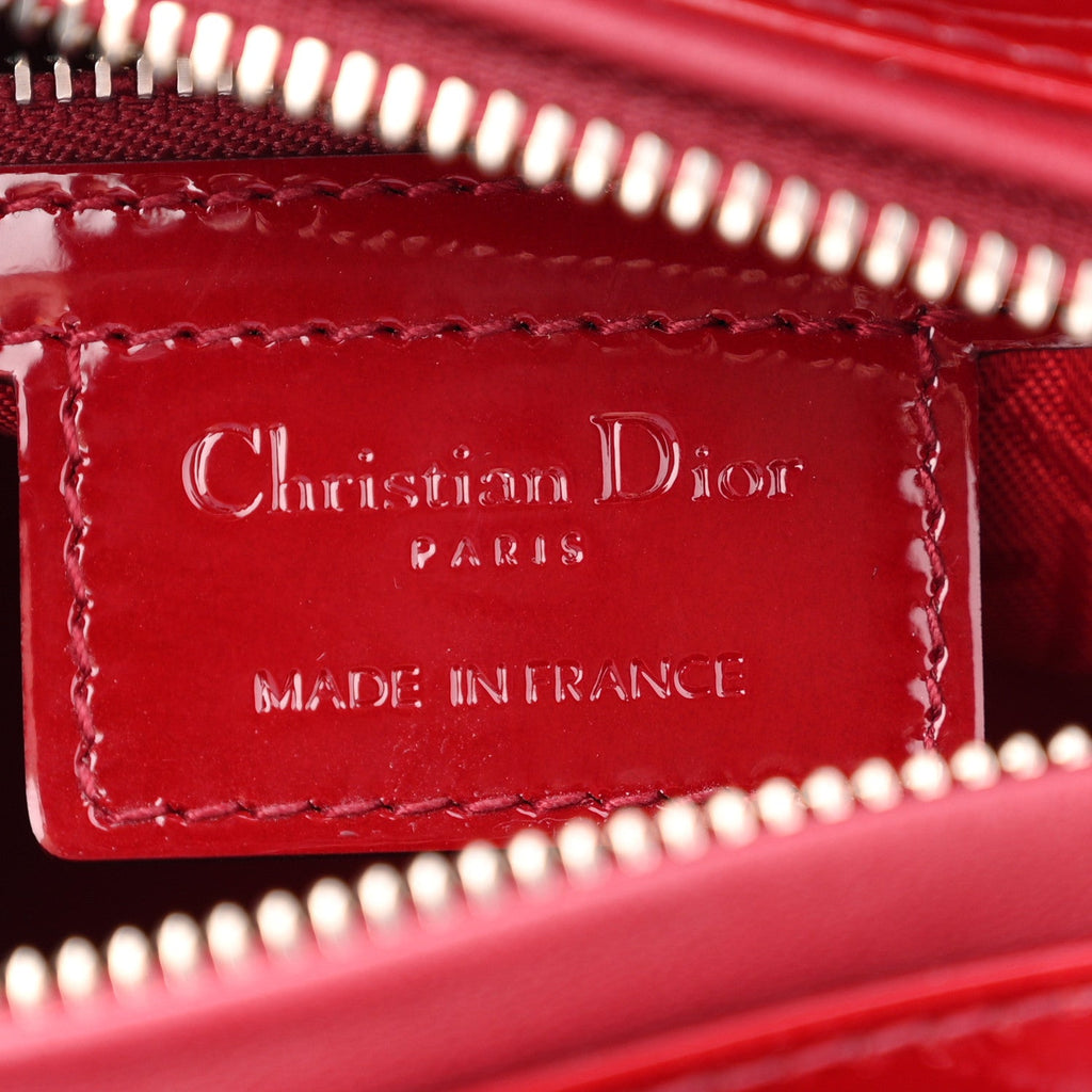 Patent Cannage Medium Lady Dior Red
