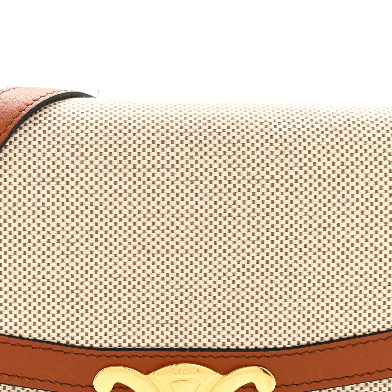 Textile Natural Calfskin Teen Triomphe White Tan