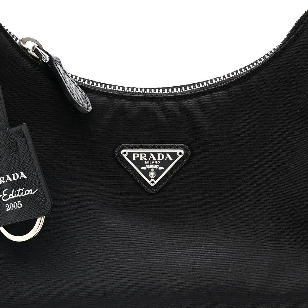 Tessuto Nylon Saffiano Mini Re-Edition 2005 Bag Black