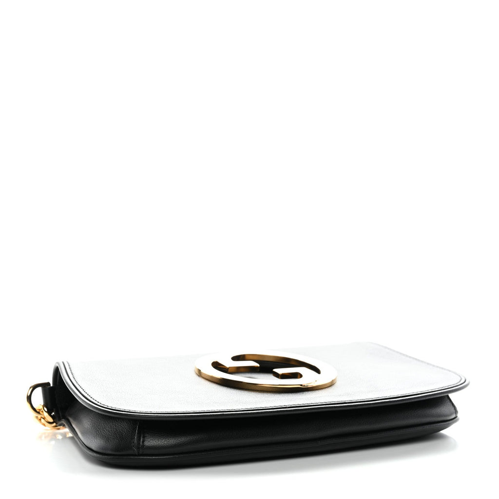 Roxy Calfskin Blondie Chain Shoulder Flap Bag Black