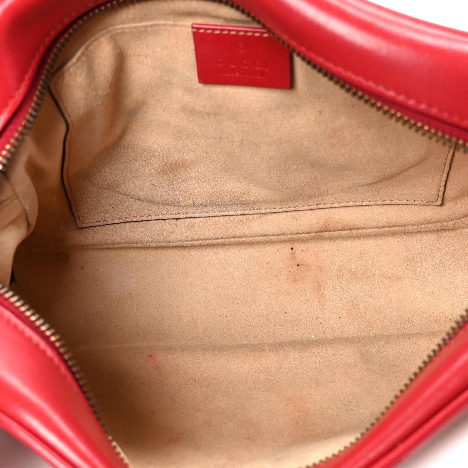 Calfskin Matelasse Small GG Marmont Chain Shoulder Bag Hibiscus Red