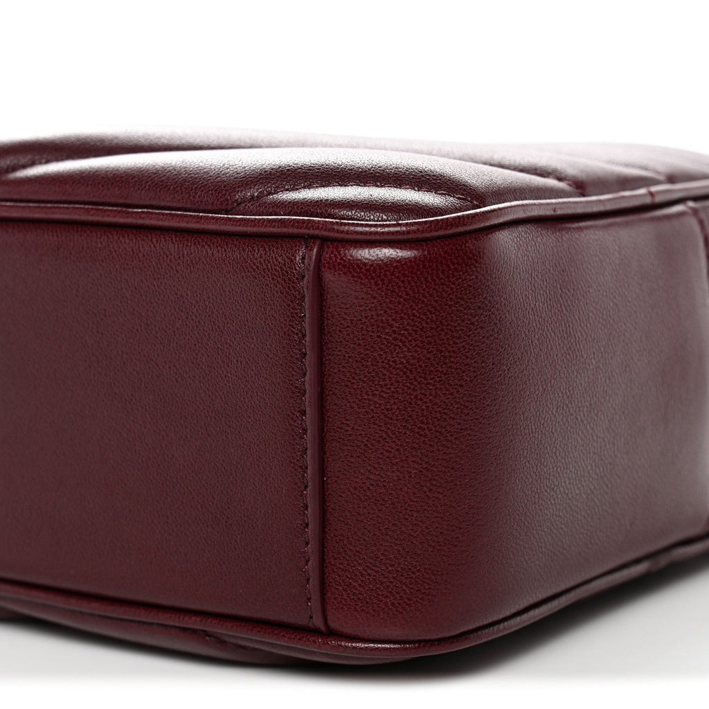 Lambskin Chevron Quilted Medium Loulou Camera Bag  Rouge Cabernet