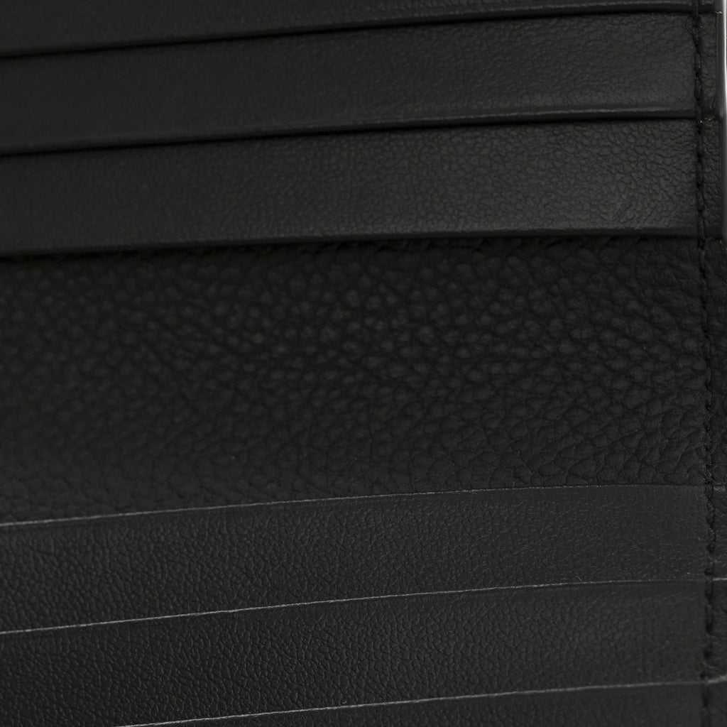Grained Calfskin Embossed Dior Gravity BiFold Wallet Black
