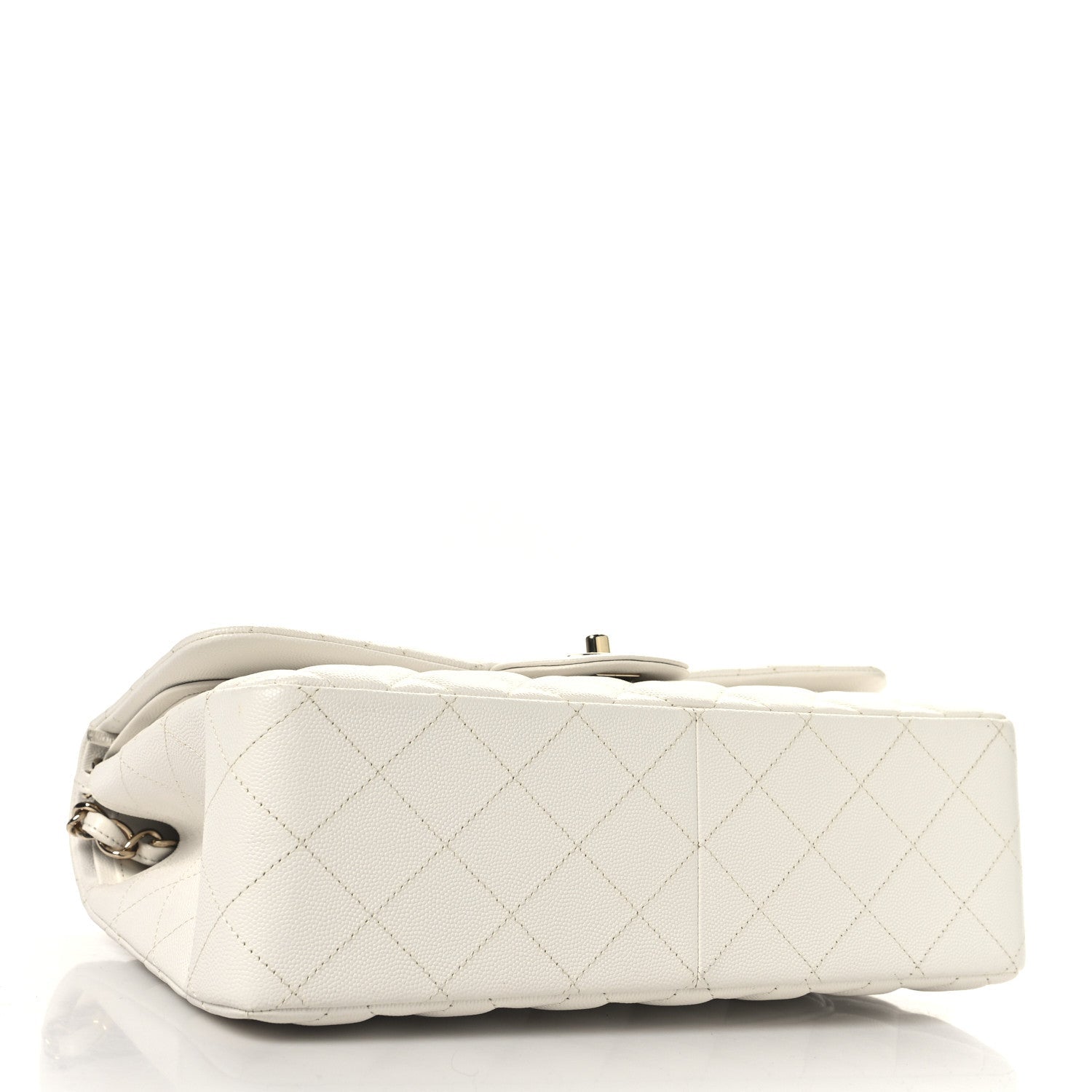 Caviar Quilted Jumbo Double Flap White