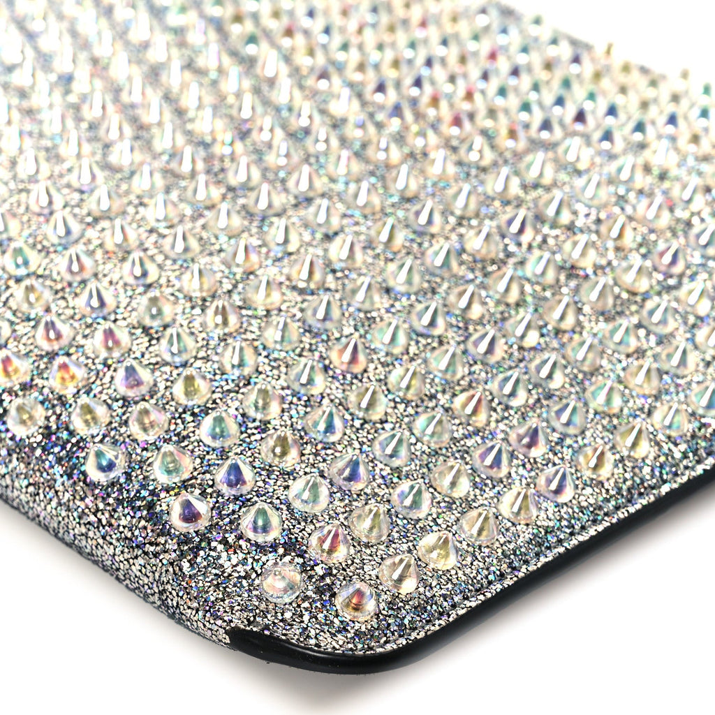 Nappa Mica Studded Loubiclutch Silver
