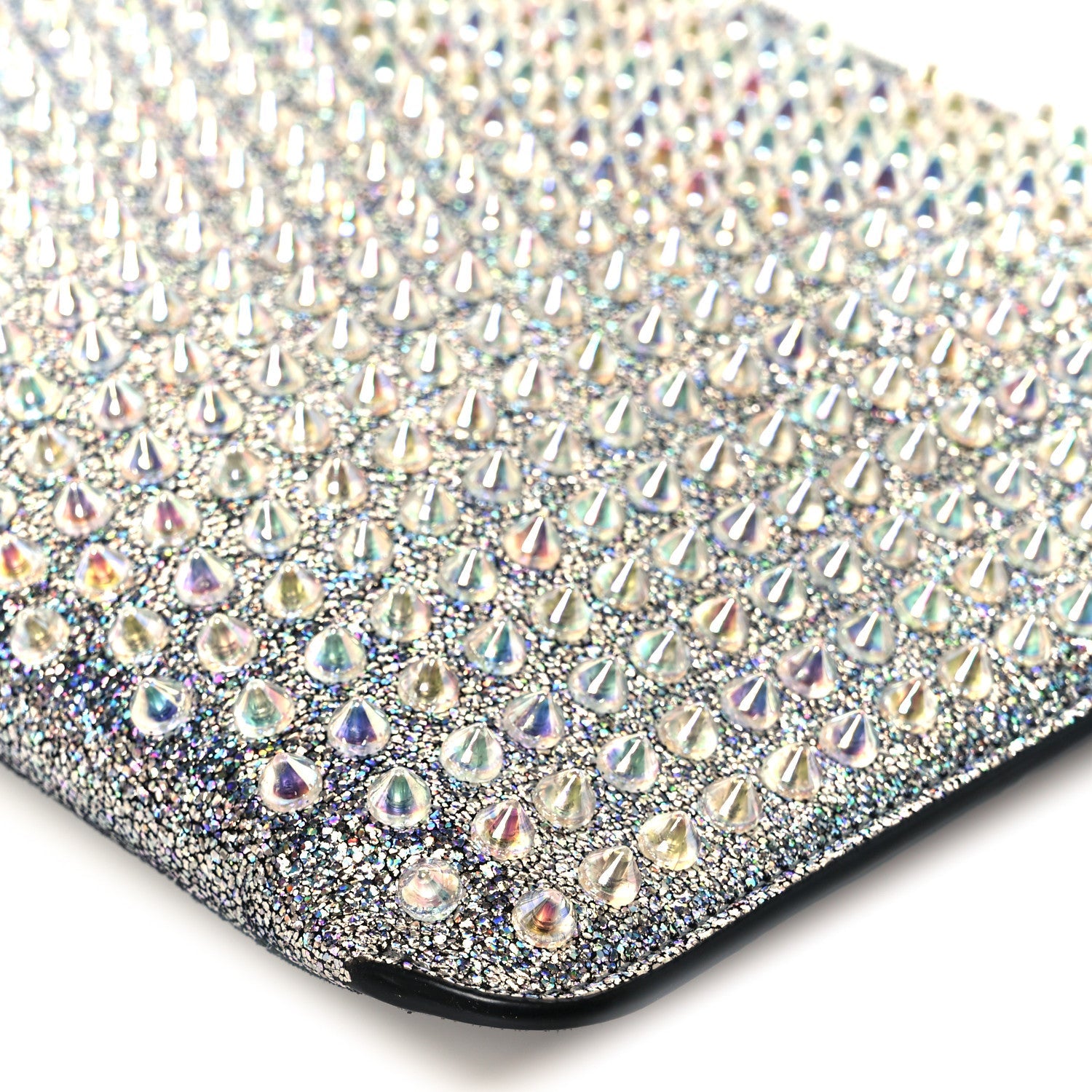 Nappa Mica Studded Loubiclutch Silver