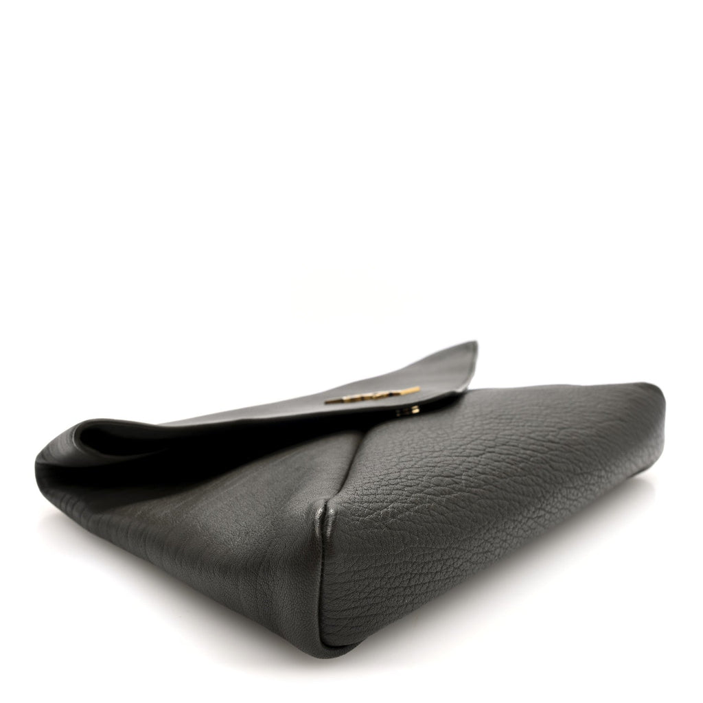 Grained Lambskin Large Cassandre Envelope Pouch Light Musk
