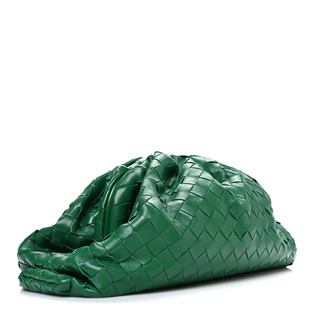 Nappa Maxi Intrecciato The Pouch Oversized Clutch Racing Green