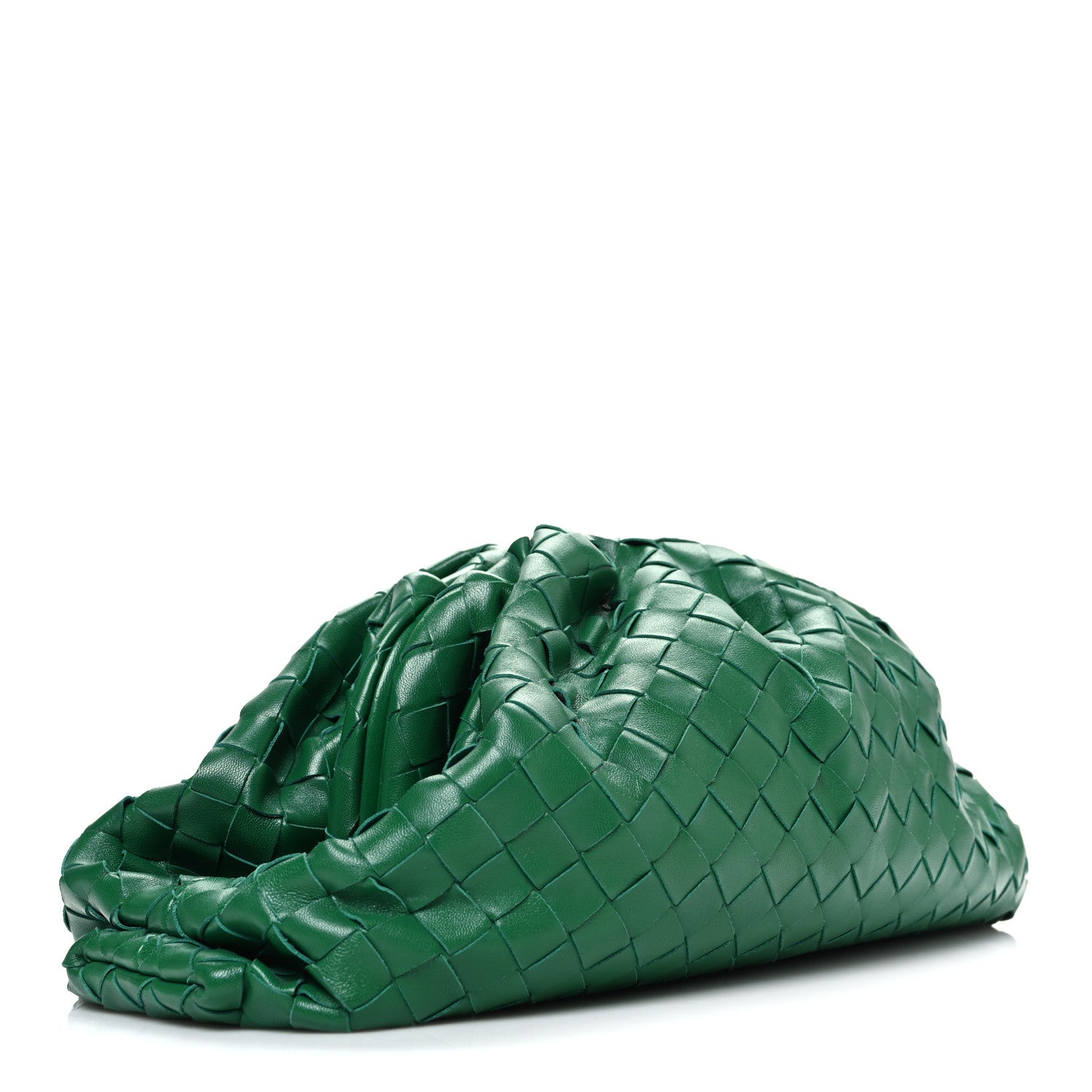Nappa Maxi Intrecciato The Pouch Oversized Clutch Racing Green