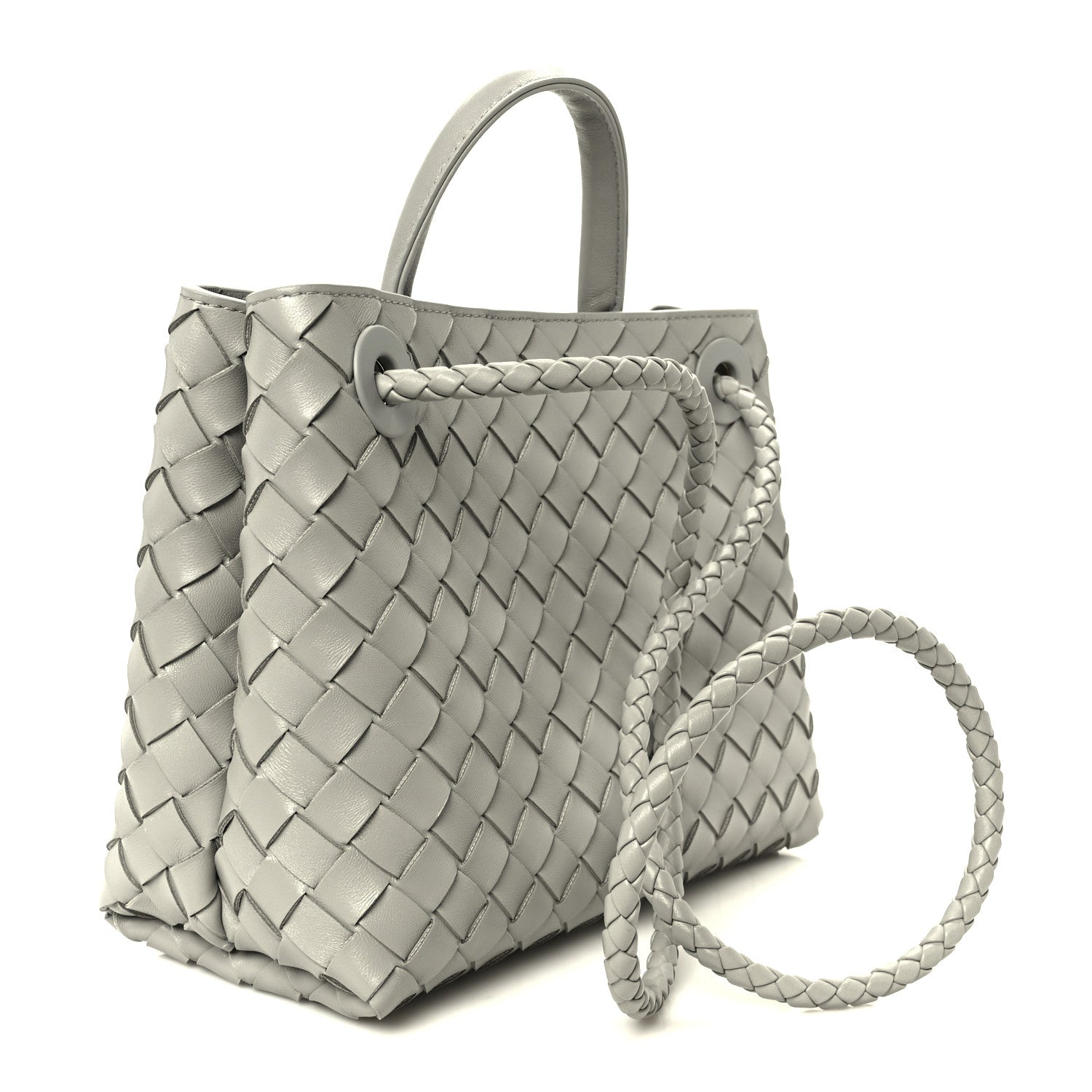 Nappa Intrecciato Small Andiamo Shoulder Bag Sterling