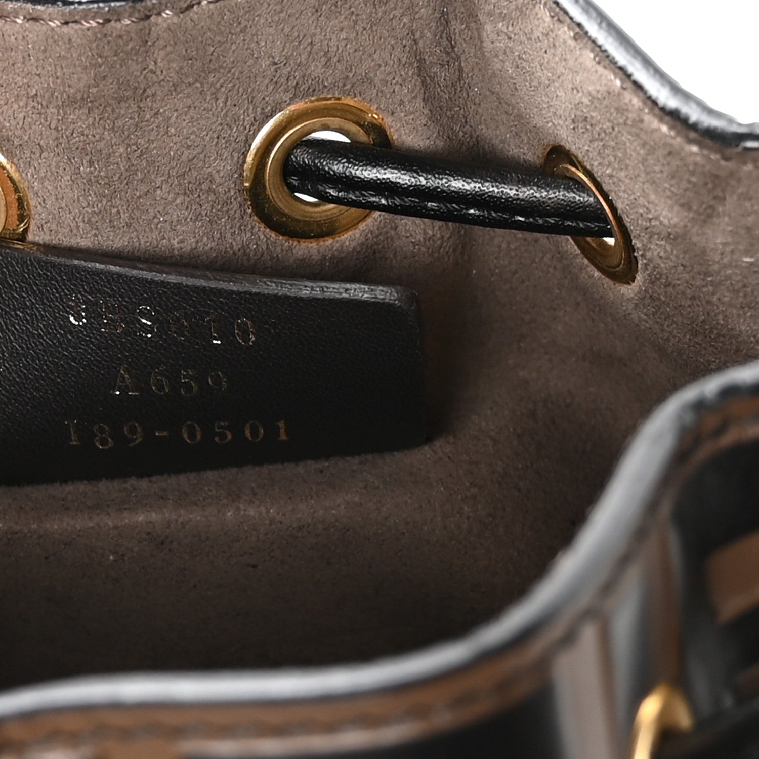Vitello Liberty F is Fendi Bi-Color FF 1974 Embossed Mini Mon Tresor Bucket Bag Maya Black