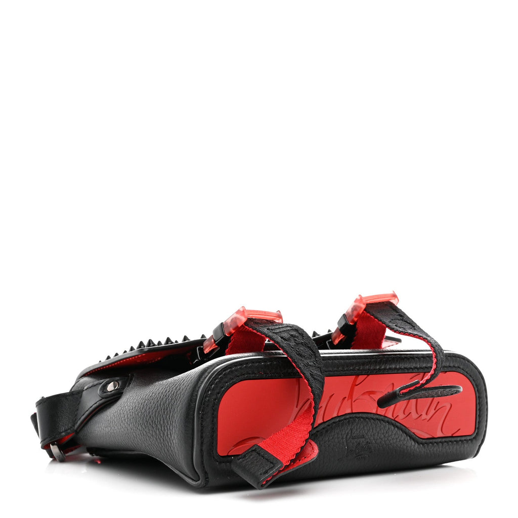 Calfskin Spikes Mini Loubiclic Messenger Black
