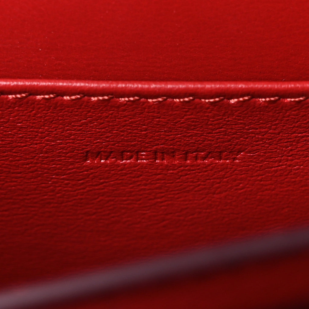 Box Calfskin Teen Classic Box Flap Bag Red