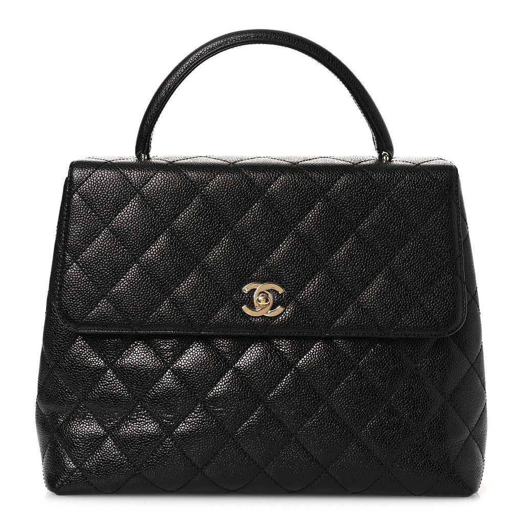 Caviar Quilted Jumbo Kelly Flap Black