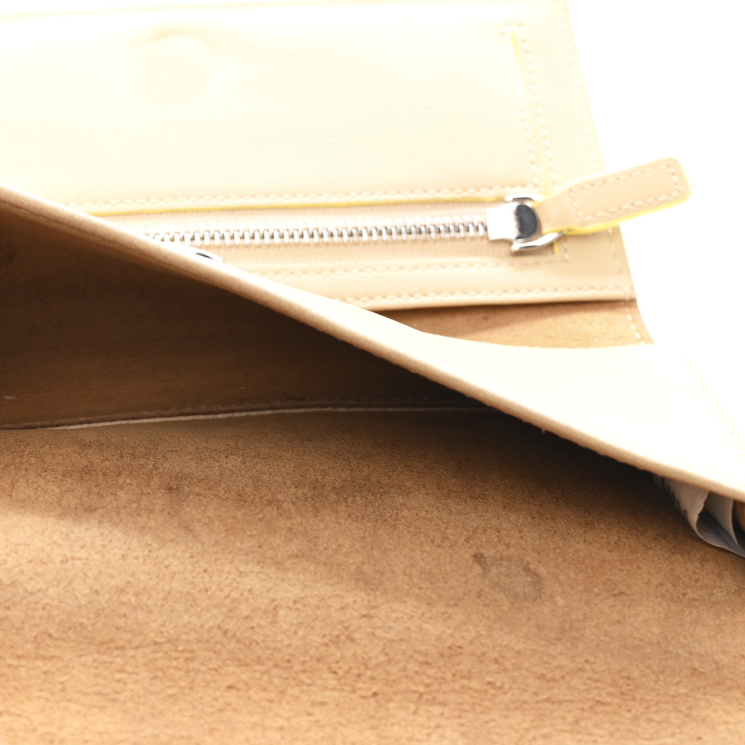 Calfskin Ottomar Klara Tri Fold Phone Wallet On Strap Croissant