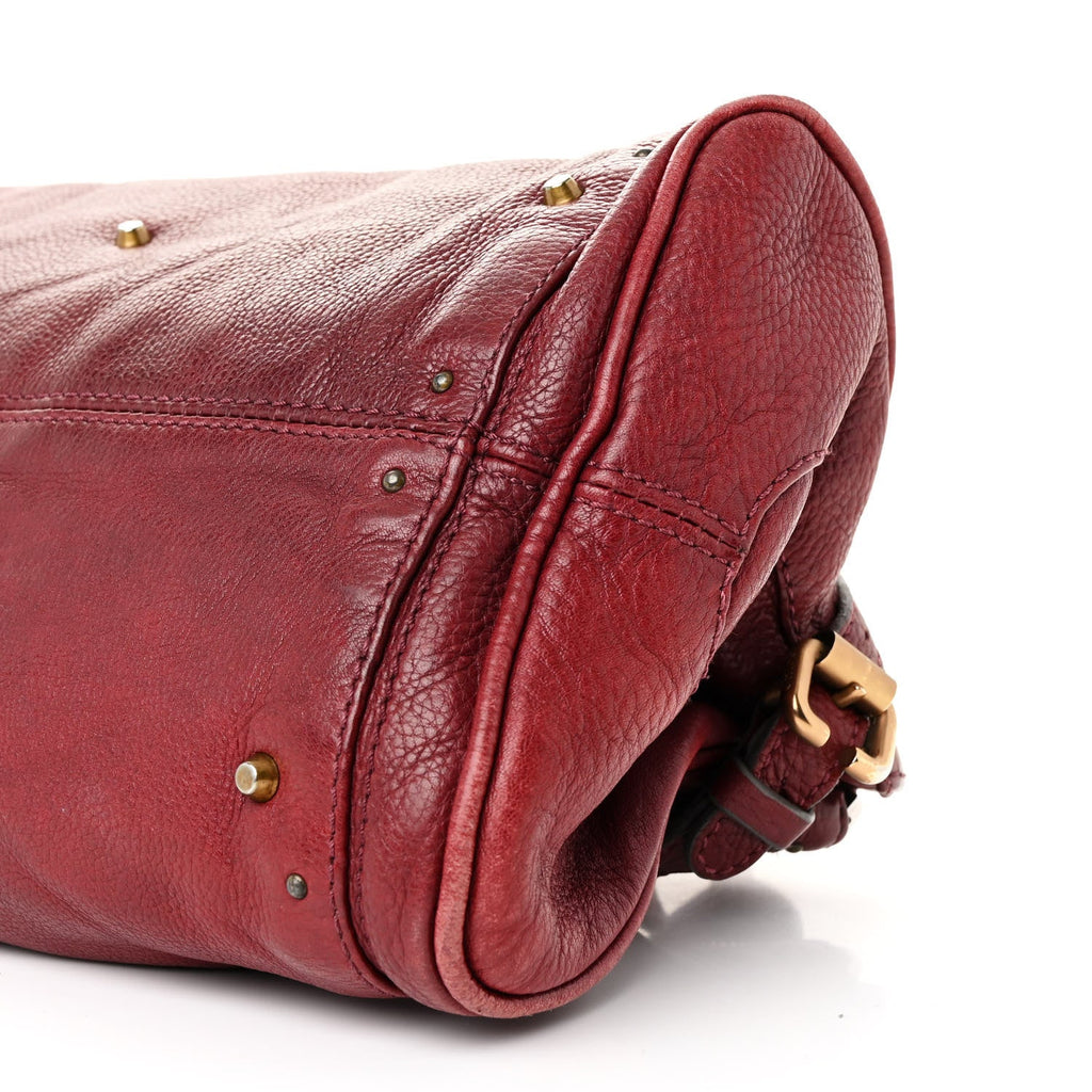 Calfskin Medium Paddington Satchel Dark Red