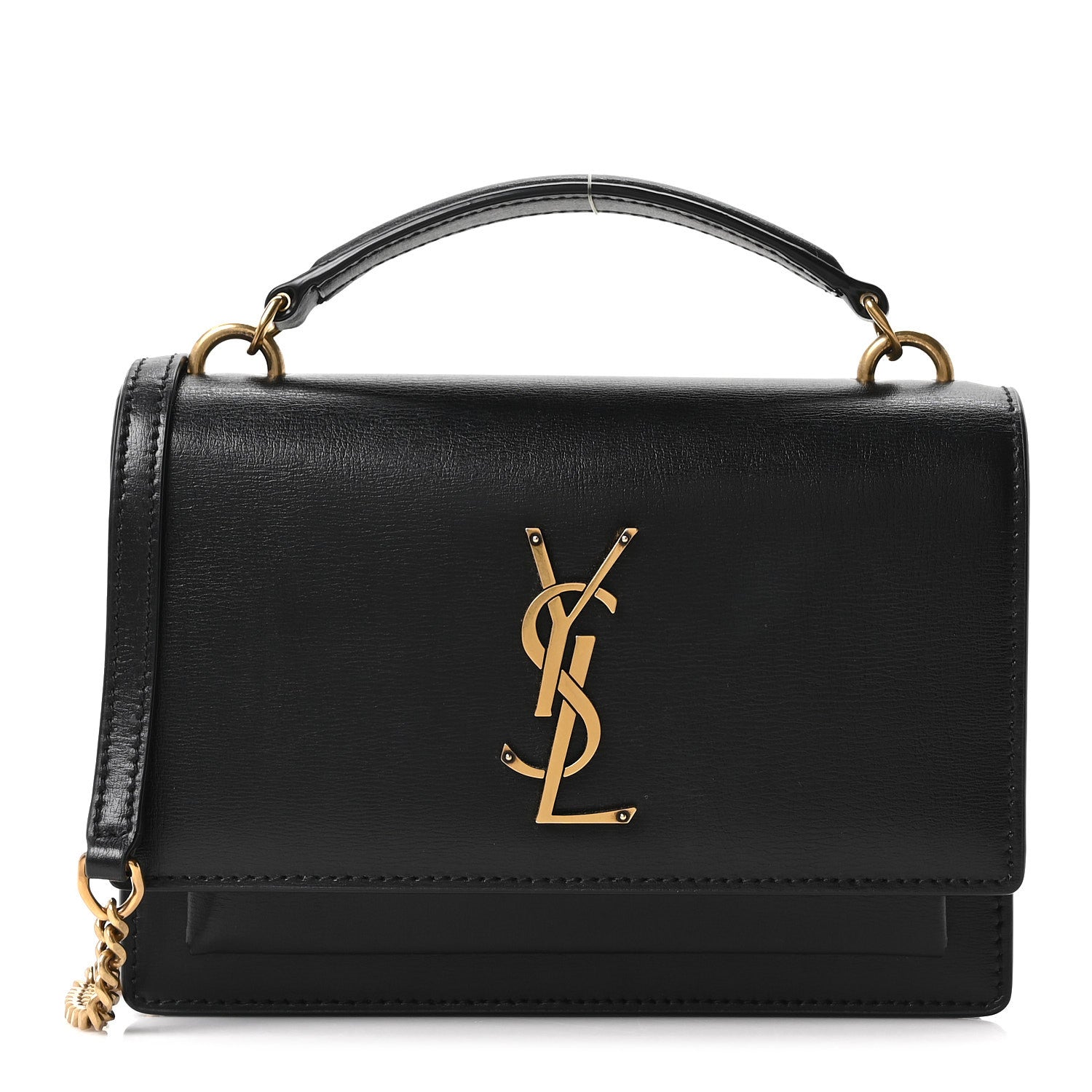 Calfskin Monogram Sunset Chain Wallet Black