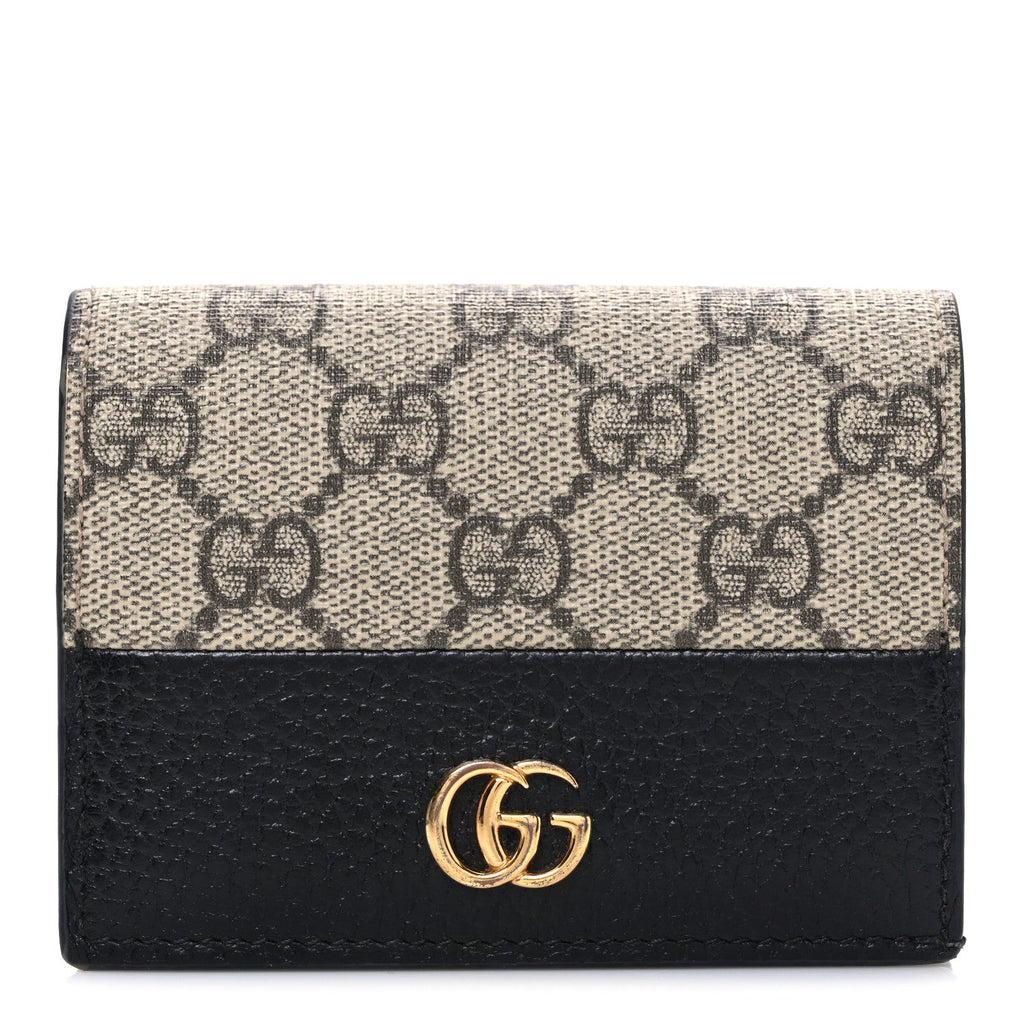 Dollar Calfskin GG Supreme Monogram GG Marmont  Case Black Beige Ebony