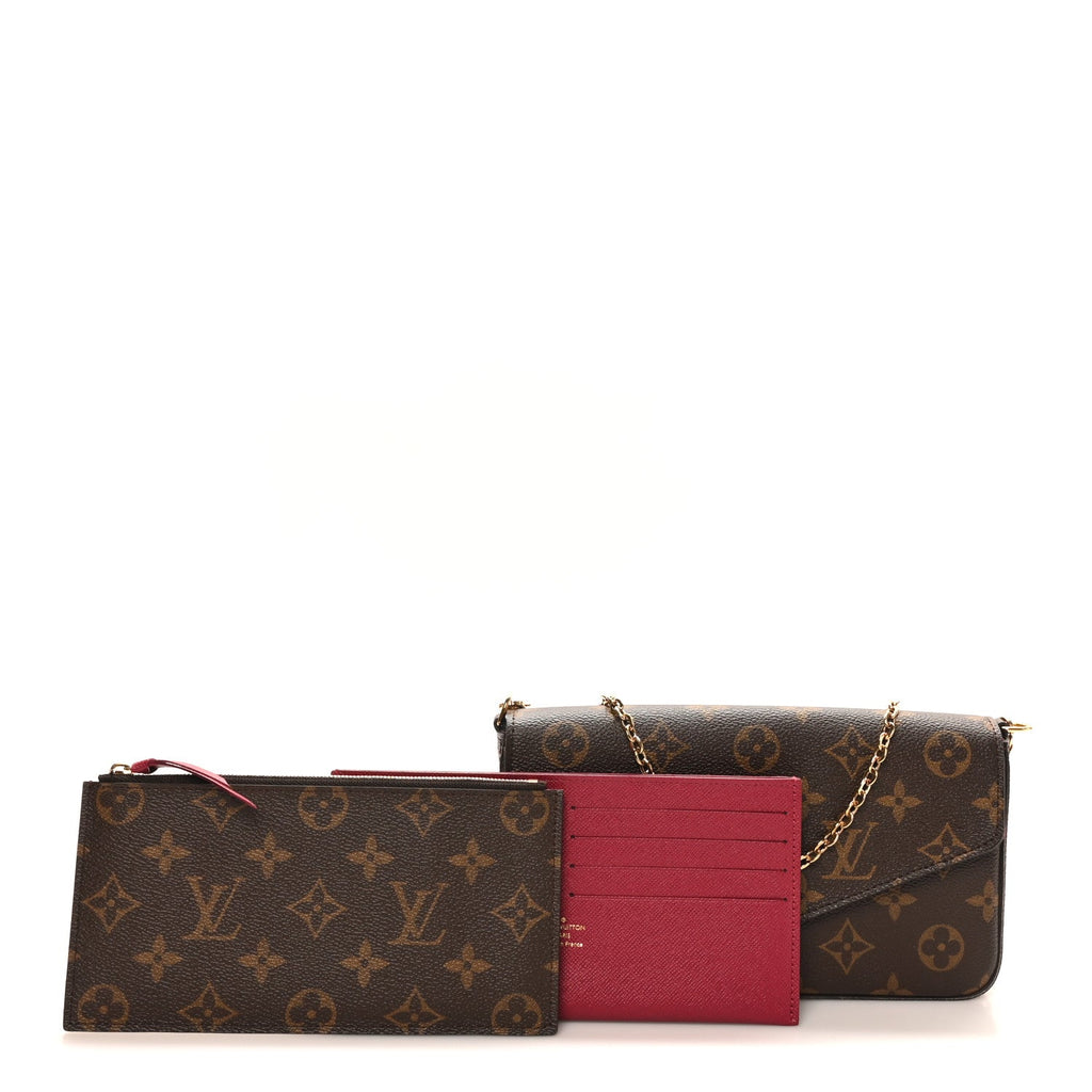Monogram Pochette Felicie Chain Wallet Fuchsia