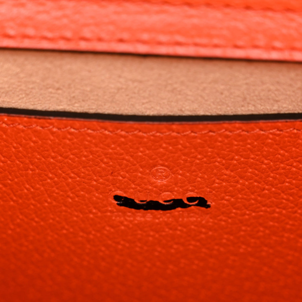 Textured Dollar Calfskin Web Mini Diana Tote Bag Deep Orange Spicy Cyclamin