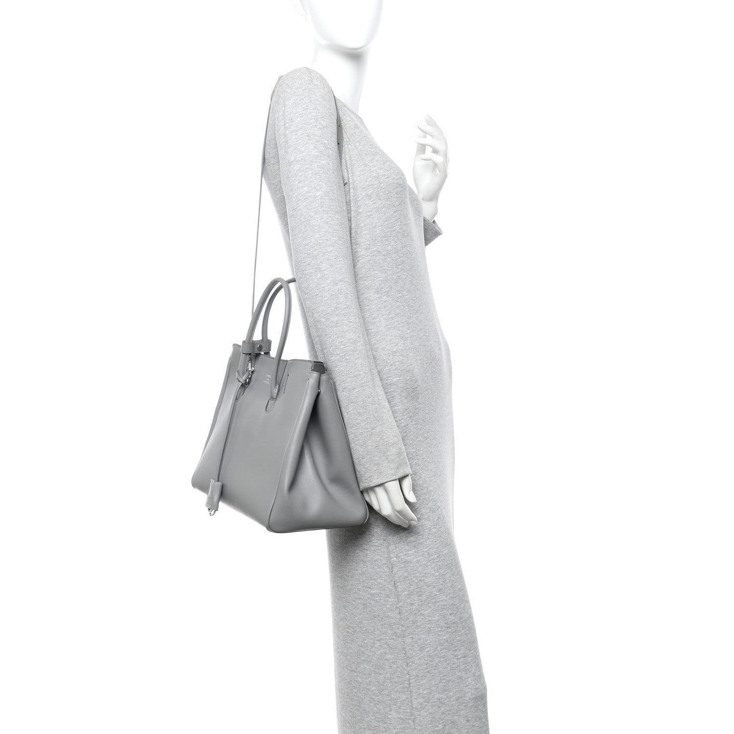 Smooth Calfskin Hampton Carry All Bag Grey