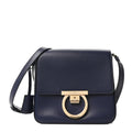 Calfskin Gancini Lock Flap Crossbody Navy