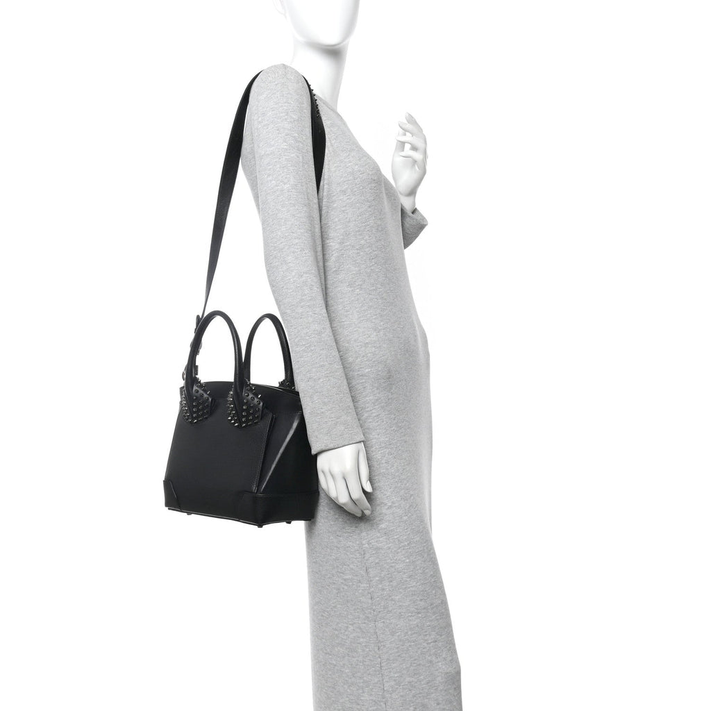 Grained Calfskin Spike Small Eloise Tote Black