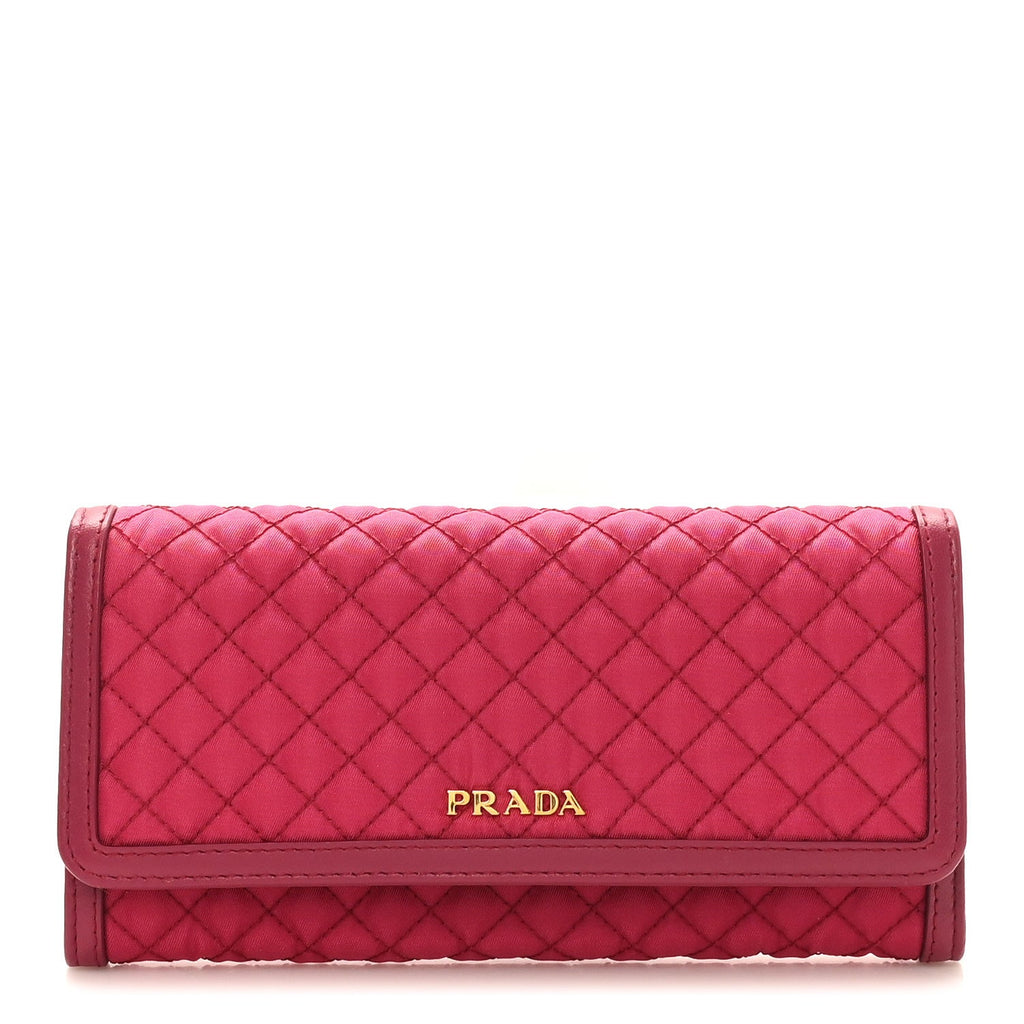 Tessuto Nylon Quilted Continental Flap Wallet Ibisco