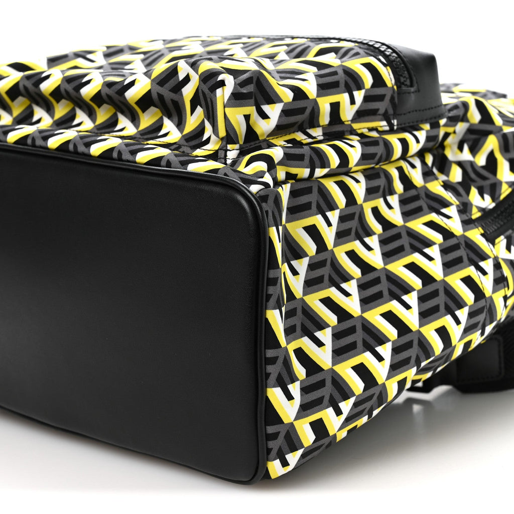 Cubic Monogram Medium Backpack Black Yellow