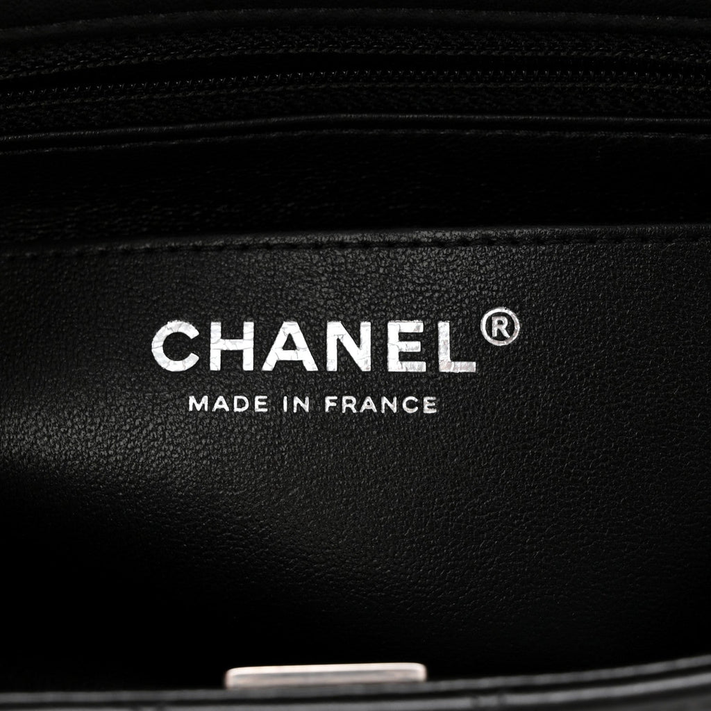 Lambskin Quilted Mini Rectangular Flap Black