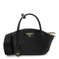 City Calf Small Triangle Shoulder Bag Black