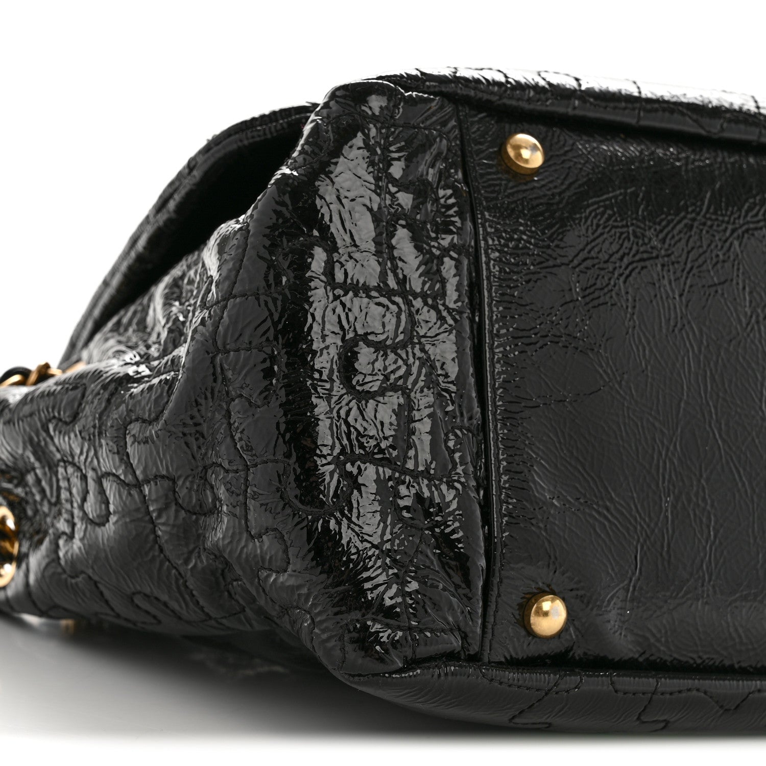 Patent Puzzle Accordion Flap Bag Black