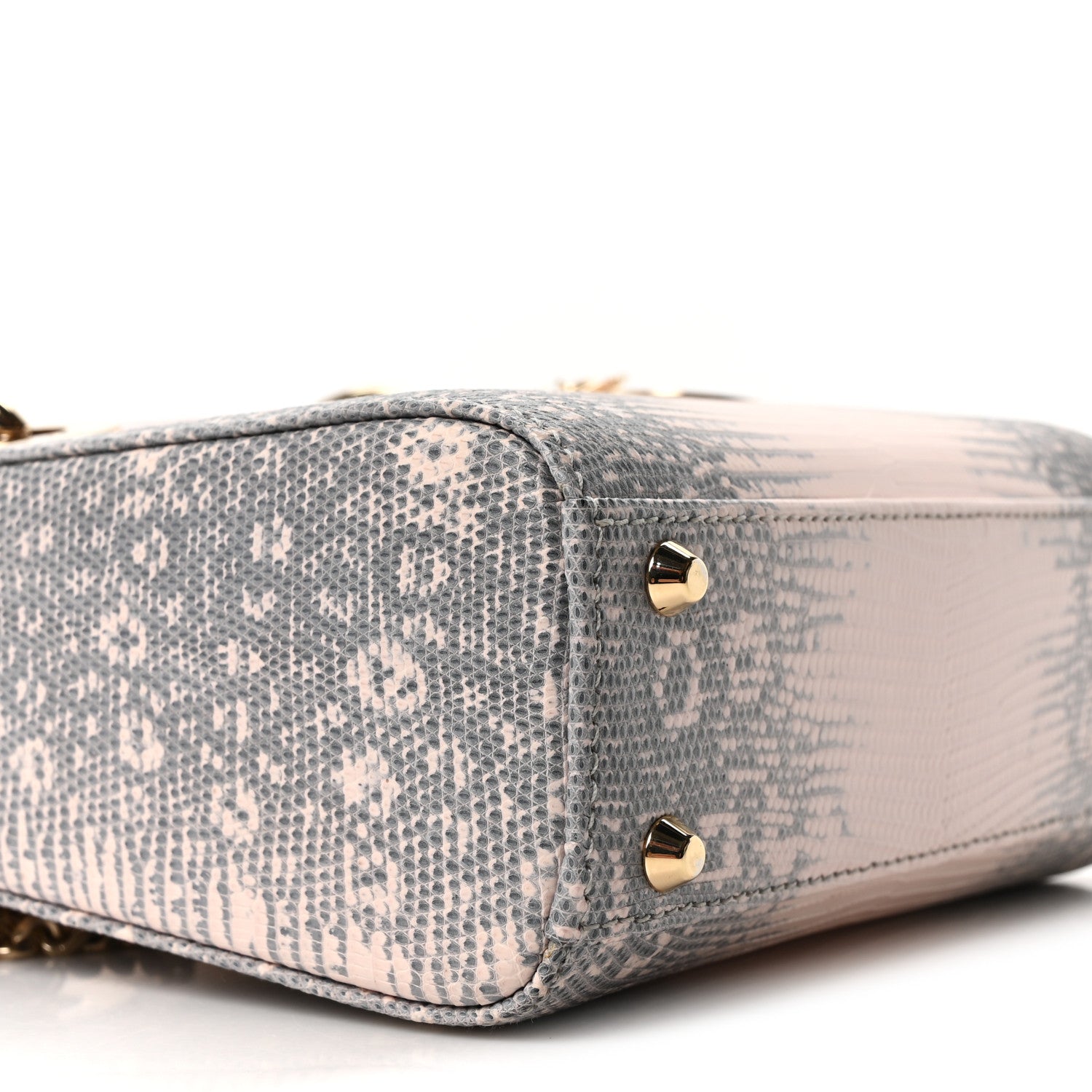 Lizard Ombre Mini Lady Dior Light Pink