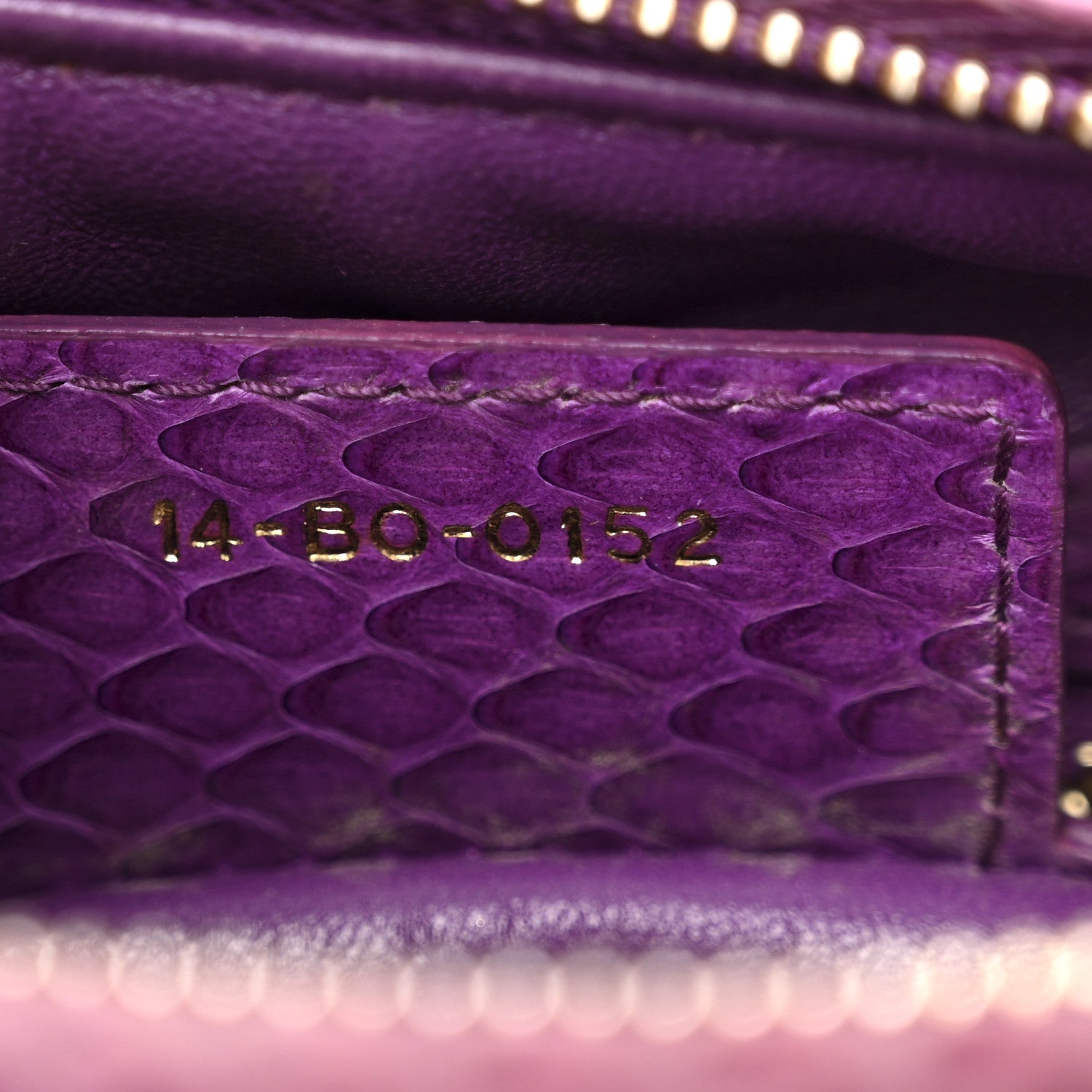 Snakeskin Medium Lady Dior Purple