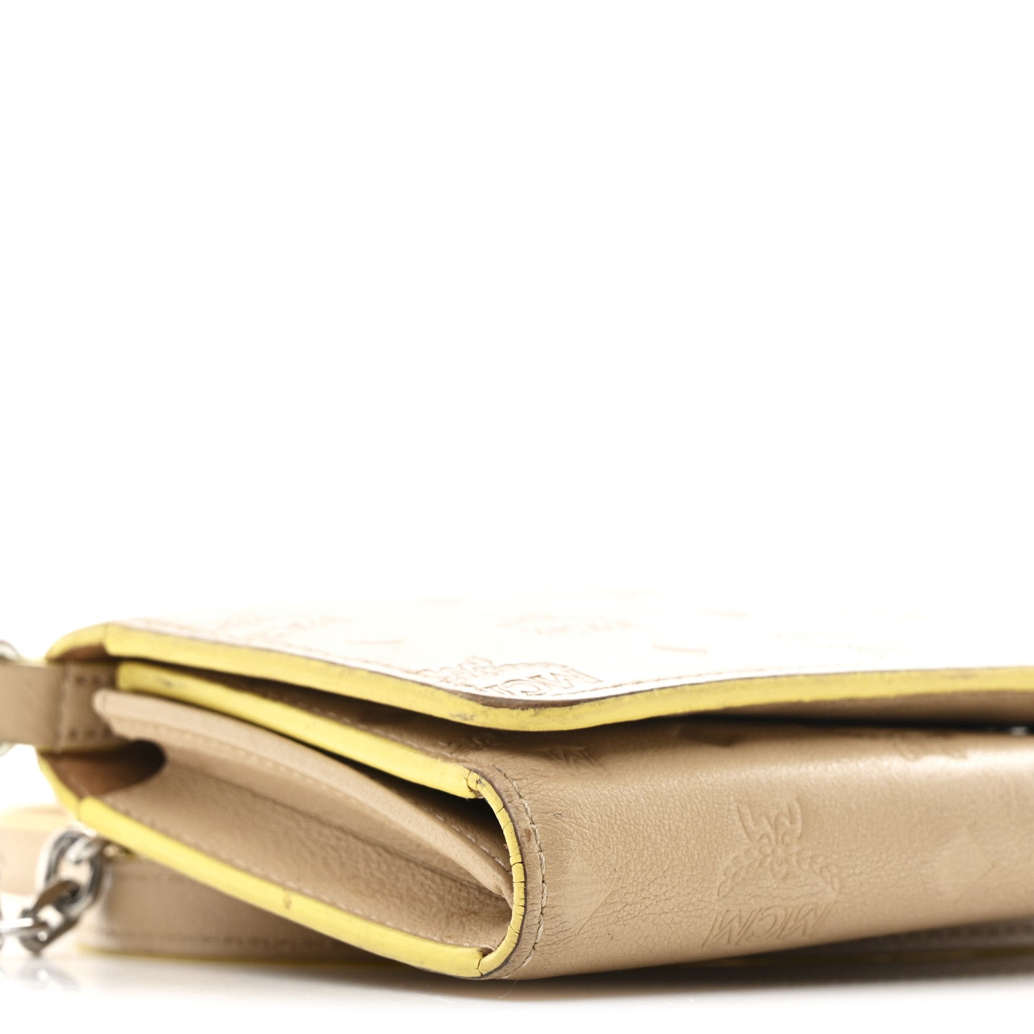 Calfskin Ottomar Klara Tri Fold Phone Wallet On Strap Croissant
