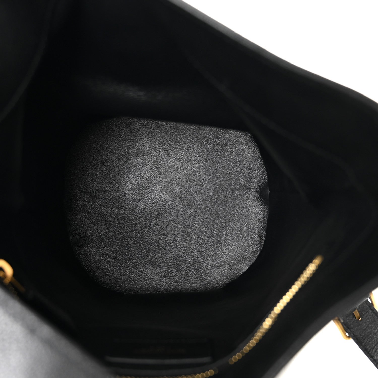 Lambskin Seau Fermoir Bucket Bag Black